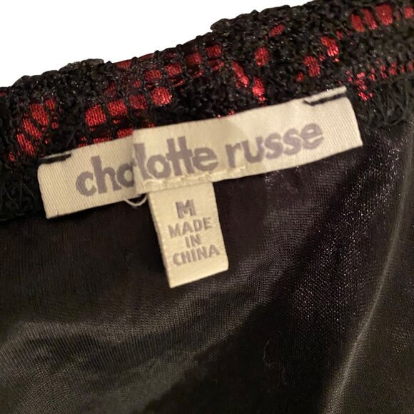 Strapless Red & Black Lace Fit & Flare Womens Dress Size M - Picture 3 of 10